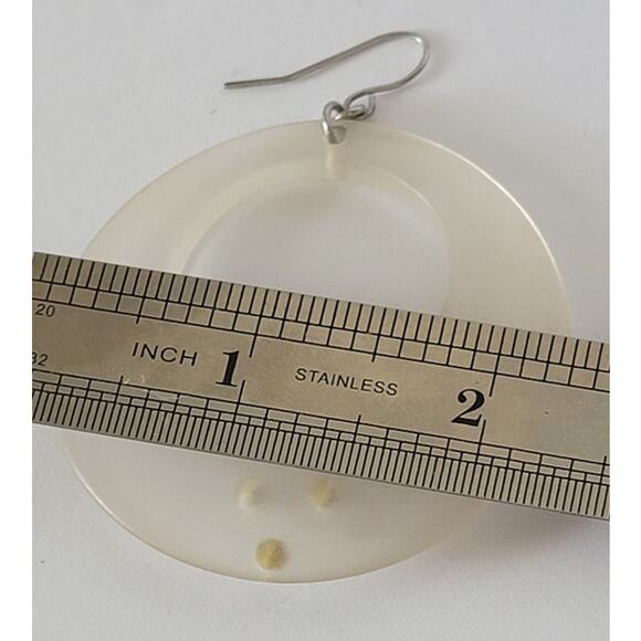 Vintage Acrylic Dangle Earrings with Rhinestones - Picture 5 of 6